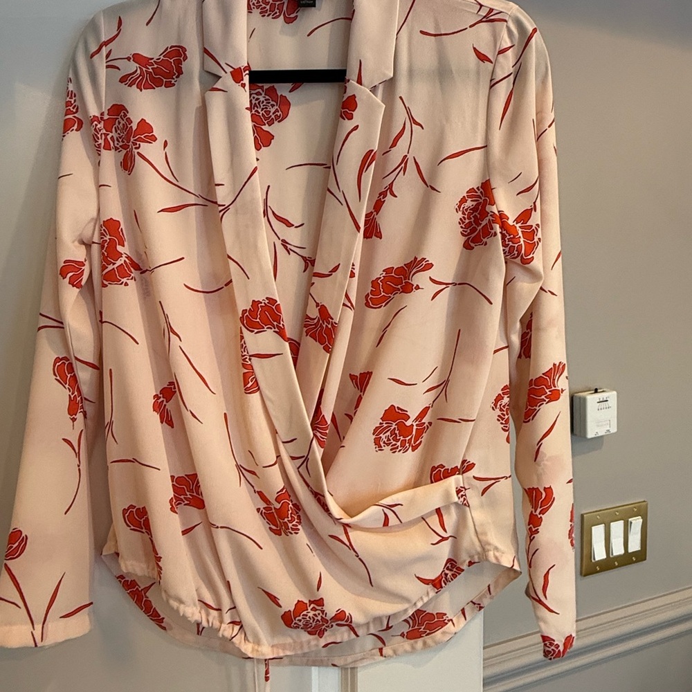 Floral Pink and Red Blouse